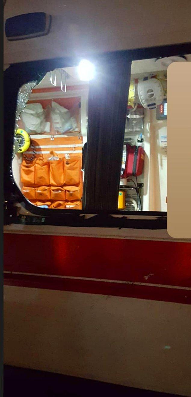 Durmaz, saldırı sonrası ambulansın fotoğraflarını da paylaştı 👇
