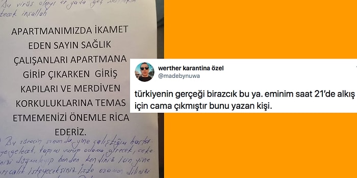 Bir Apartman Yöneticisinin Sağlık Çalışanlarına Yaptığı Uyarı ve O Talihsiz Uyarıya Gelen Cevap İnsanları İkiye Böldü