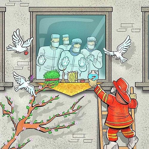 İranlı Sanatçı Alireza Pakdel'in Koronavirüs Salgınının Acı Yüzünü Gösteren 29 Etkileyici İllüstrasyonu