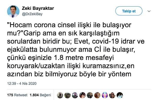 İstanbul Medipol Üniversitesi Tıp Fakültesi Öğretim Üyesi, Ürolog Prof. Dr. Zeki Bayraktar hocamız, kendisine son zamanlarda en sık sorulan soruya böyle cevap verdi.