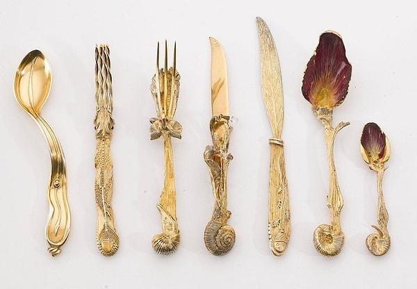 12. 1957'den kalma Salvador Dali'nin çatal bıçak seti.