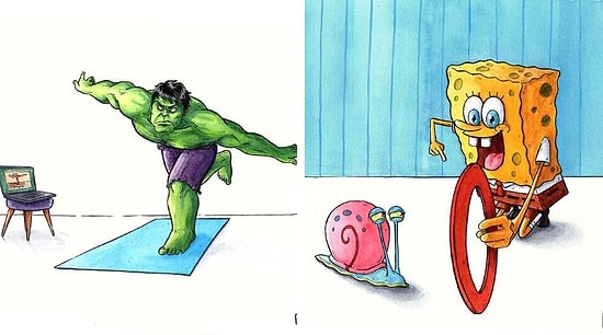 15 иллюстраций, рассказывающих, как популярные персонажи проводят время во время карантина