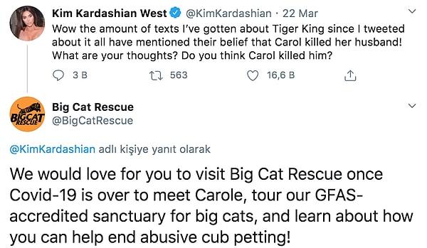 14. Carole’ın Büyük Kedi Kurtarma timi Kim Kardashian West’i ziyarete davet etmiştir: