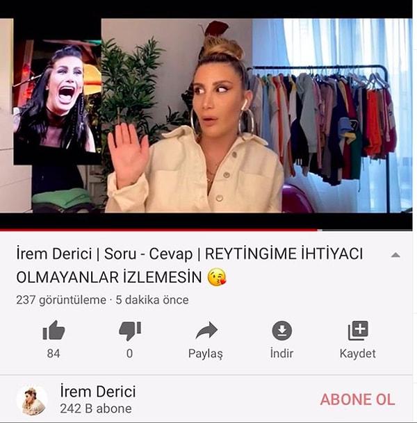 Bu ünlü isimlerden biri de İrem Derici. Karantina boyunca YouTube hesabına video yükleyeceğini duyurdu!