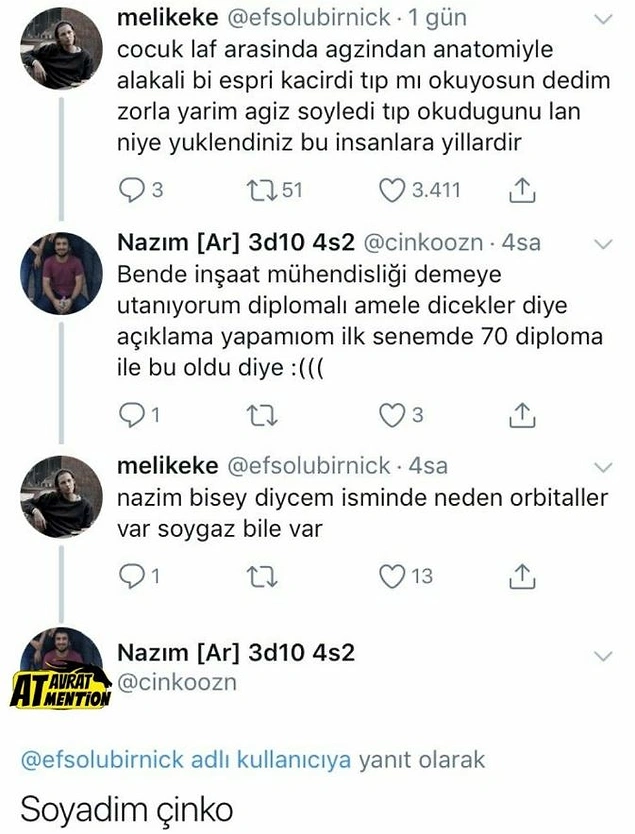 "Sadece bilgili insanlar soyadımı öğrenebilir."