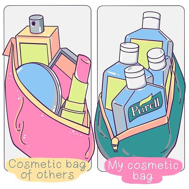 25. Başkalarının kozmetik çantası/ benim kozmetik çantam: