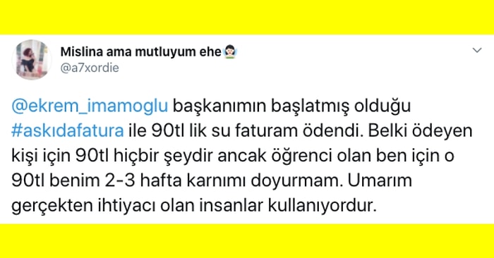 Ekrem İmamoğlu'nun Başlattığı Askıda Fatura Uygulamasıyla Faturaları Ödenen Vatandaşların İçinizi Umutla Dolduracak Paylaşımları