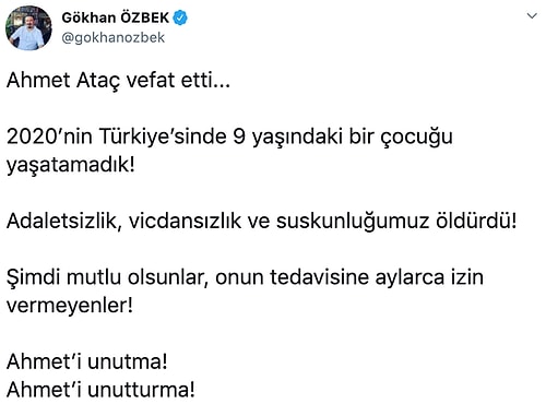 Türkiye O'nu Yaşatamadı... Kanser Hastası 8 Yaşındaki Ahmet Ataç, Hayata Veda Etti