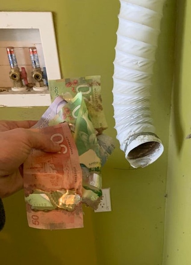 18. "Kurutma makinesini yeni evime getirdim ve delikte 105 dolar para buldum."