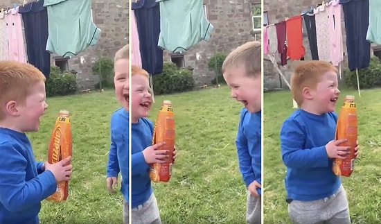 İçeceklerini Paylaşırken Keyiften Dört Köşe Olan Ufaklıkların Muhteşem Anları