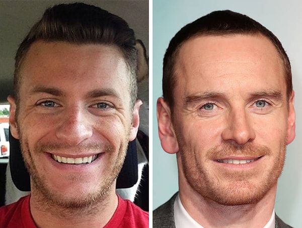 2. Майкл Фассбендер и его двойник