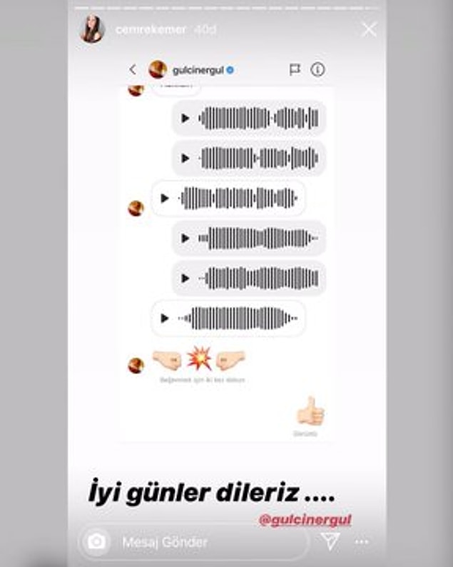 Cemre “İnanılmaz gırtlağı var. Harika bir ses. Çer çöp dinleyeceğinize Gülçin’i dinleyin.” dedi!
