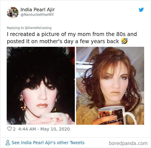 15. Воссоздала фото моей мамы из 80-х и запостила это в День матери