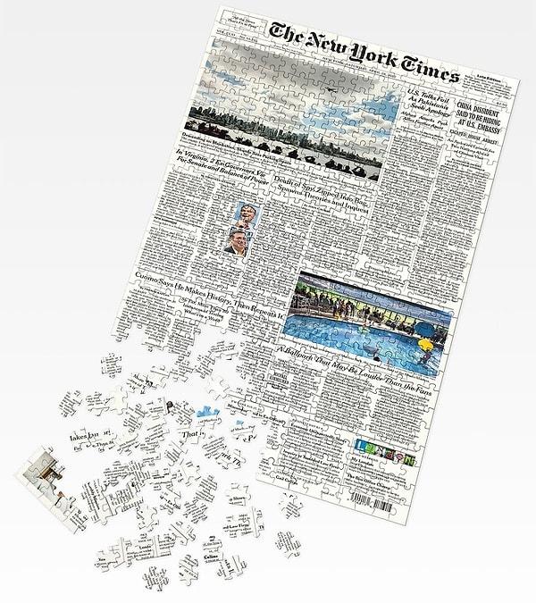 3. The New York Times gazetesinin ön sayfasını yeniden oluşturmanızı sağlayacak bu puzzle: