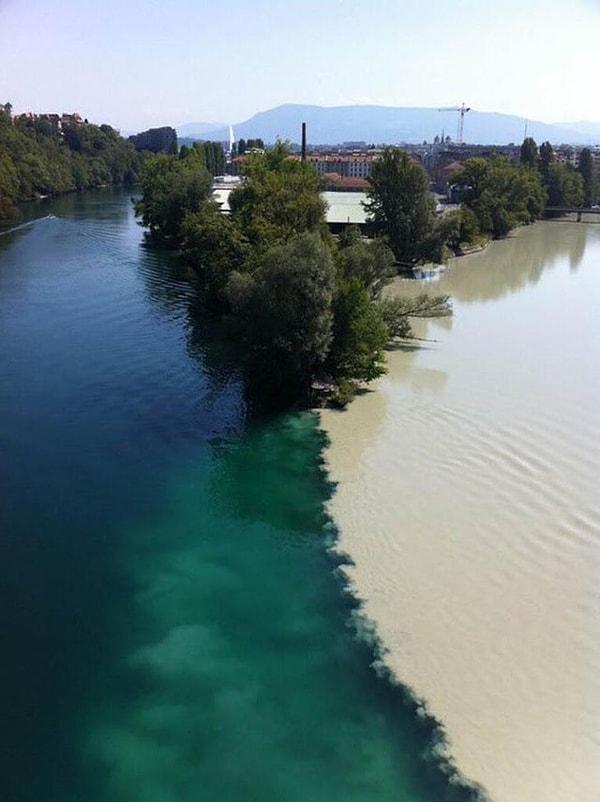 10. Geneva, İsviçre'de birleşen nehirler: