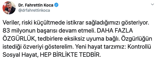 Bakan Koca 'kontrollü sosyal hayat' uyarısında bulundu.
