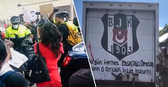 Kırmızılı Kadın, Beşiktaş ve İş Makinesinin Ele Geçirilmesi Detayıyla ABD'deki Irkçılık Protestolarından Çarpıcı Görüntüler