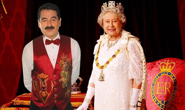 6. İbrahim Tatlıses'e kraliçe tarafından Sir ünvanı verilirken.