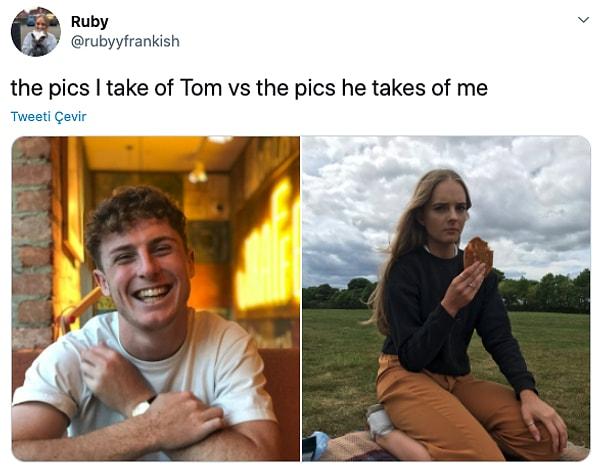 14. "Tom için çektiğim fotoğraf vs onun benim için çektiği"