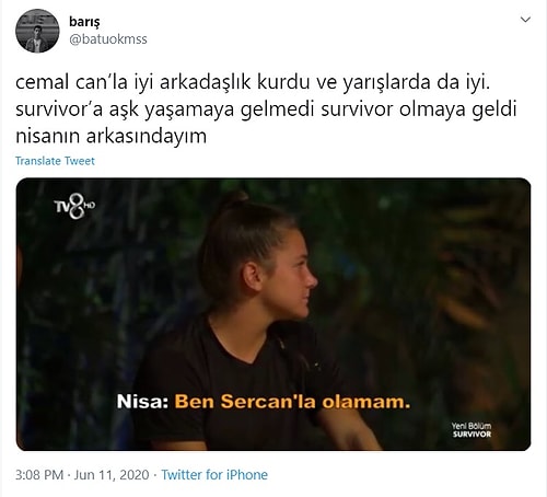 Survivor'da Kızışma! Sercan'la Aynı Takımda Olmak İstemeyen Nisa'ya Twitter Kullanıcılarından Sert Tepkiler Geldi!