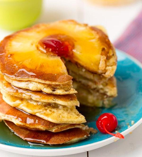9. Kahvaltıya farklı bir tat: Ananaslı pancake