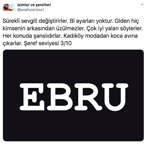 İsimlerden Yaptığı Tespitlerle Ne Şeref Ne De Karakter Bırakan Hesabın Birbirinden Komik Analizleri