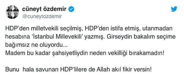 "Bunu hala savunan HDP’lilere de Allah akıl fikir versin"