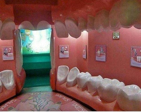 19. Bir dişçinin bekleme odasının ilginç tasarımı: