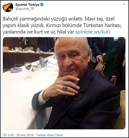 Bahçeli, Koleksiyonuna Eklediği Ayasofya Temalı Yeni Yüzüğünü Paylaştı