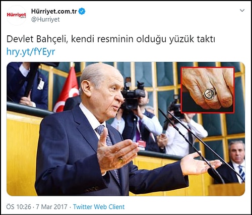 Bahçeli, Koleksiyonuna Eklediği Ayasofya Temalı Yeni Yüzüğünü Paylaştı