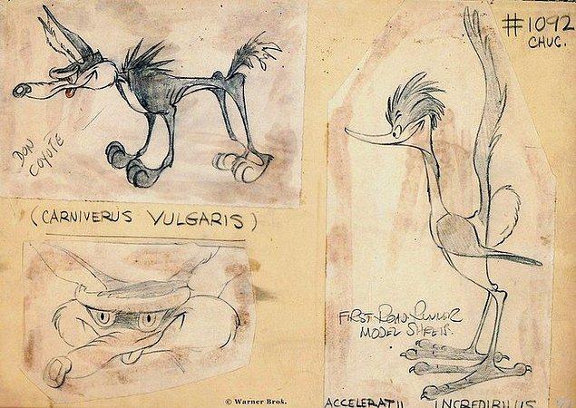 30. 1945 yılında Chuck Jones tarafından yaratılan Road Runner ve Coyote'nın en eski çizimleri