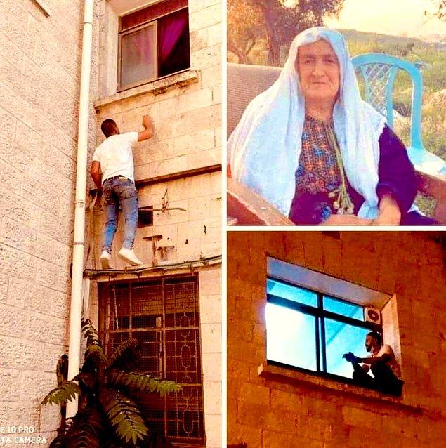 Filistinli genç, annesi koronavirüs nedeniyle hayatını kaybetmeden kısa süre önce de annesinin yanına tırmanmış... 73 yaşındaki kadın, bu ziyaretten kısa süre sonra da hayatını kaybetmiş...