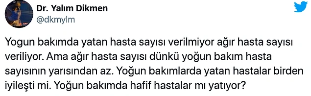 Koronavirüs Tablosu Değişti: Yoğun Bakım ve Entübe Hastalar Çıkartıldı