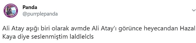 20. Heyecandan filmdeki rol ismini söylemek yerine eşinin ismini söylemek. :)