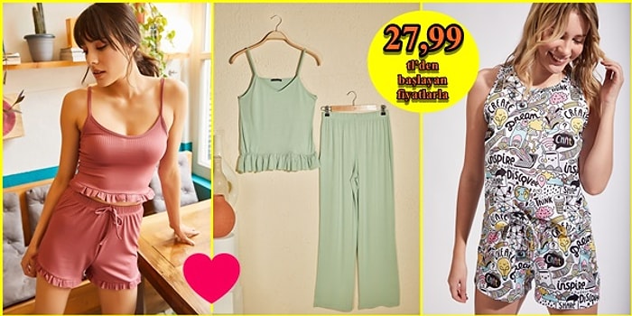 Klimasız Evin İçinde Sıcaktan Fenalık Geçirenler İçin Püfür Püfür 21 Pijama