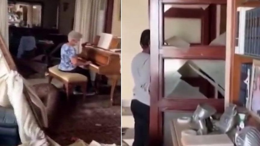 Beyrut'taki Patlamada Harabeye Dönen Evin İçinde Piyano Çalmaya Devam Eden Kadın