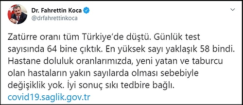 Bakan Koca Güncel Verileri Açıkladı: 'Hastane Doluluk Oranlarımızda Değişiklik Yok'