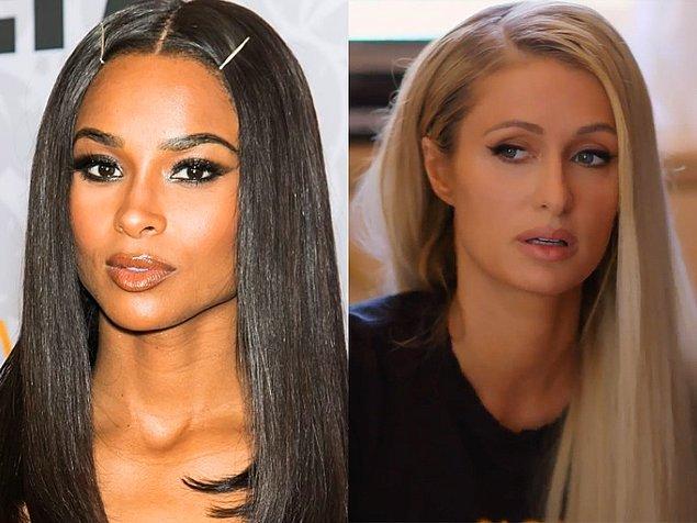 15. Ünlü yıldızlar Ciara ve Paris Hilton'ın yüz kemikleri çok benzer.
