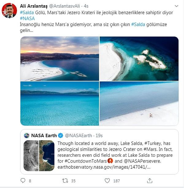 Burdur Valisi Ali Arslantaş'ın, "Çıkın çıkın Salda Gölü'ne gelin" çağrısı tepkilere neden olmuştu 👇