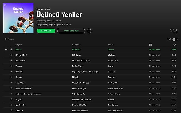 spotify da calma listenin adi ne olmali