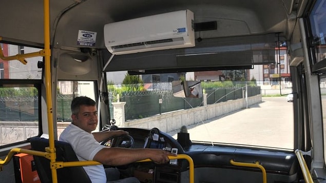 Kliması çalışan toplu taşıma araçları
