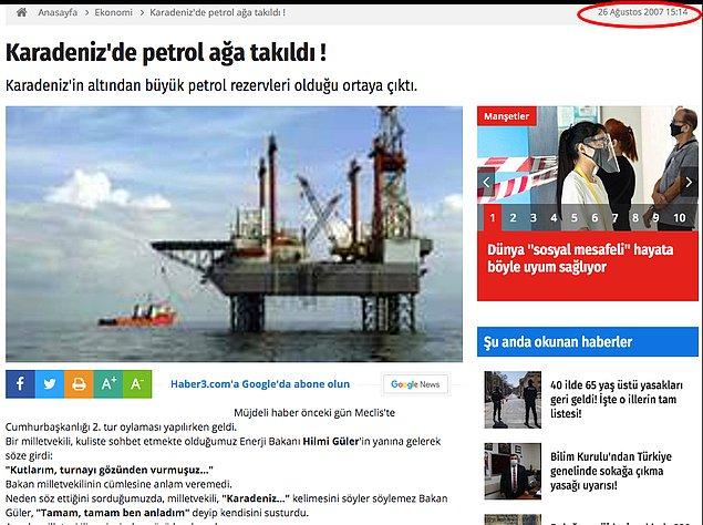 4. Sabah: Karadeniz’de petrol ağa takıldı (26 Ağustos 2007)