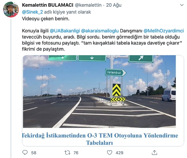 2. Videoyu paylaşan kişi de orada bir İstanbul tabelası olduğunu ama köşede olduğunu belirtti.