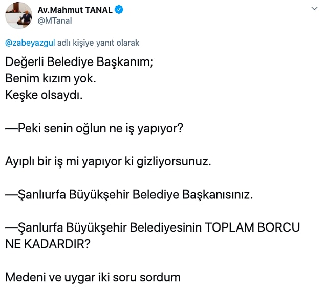 Kritik bir hata çünkü vekil Tanal kızı olmadığını duyurdu.