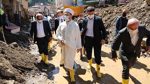 Giresun'a Giden Diyanet İşleri Başkanı Erbaş: 'Allah'tan Gelen Afetin Önüne Geçilmez, İsyan Etmeyin'