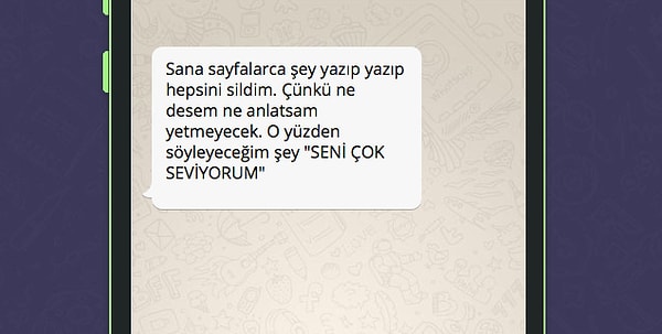 İşte WhatsApp'tan platonik aşkının atacağı mesaj;