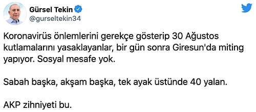 Erdoğan'ın Giresun Konuşması Sosyal Medyanın Gündeminde: 'Korona Etkisini Sadece 30 Ağustos'ta mı Gösterdi?'