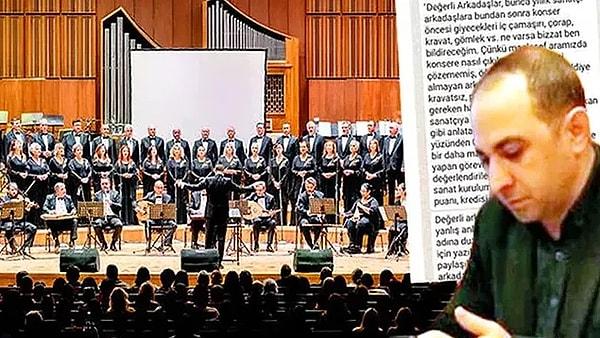 7. Ankara Devlet Klasik Türk Müziği Korosu Müdürü'nün sanatçılara 'Giyeceğiniz iç çamaşırını ben bildireceğim' mesajı atması...