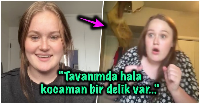 TikTok'ta Kendi Kendine Şarkı Söylerken Hemen Arkasındaki Tavandan Annesi Düşen Bahtsız Kız