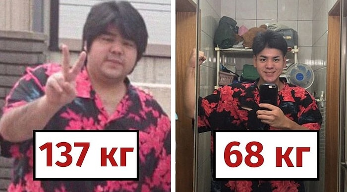 Парень из Японии скинул половину веса за год и теперь его не узнать!